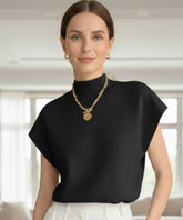Comprar Blusa tricot feminina gola alta sem manga  elegante  para looks casuais e urbanos barato ZARA